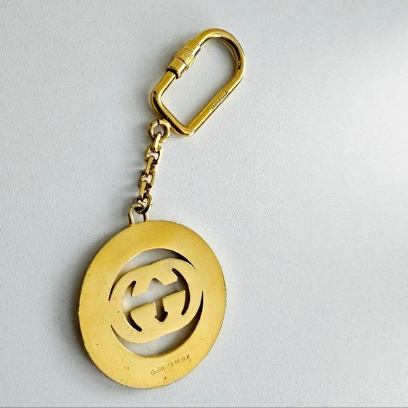 Gucci GG Interlocking Blue & Red Sherry Line Bag Charm / Key Chain - Picture 2 of 6